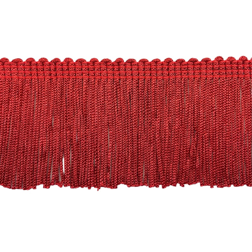 Trims By The Yard 2" Stretch Chainette Fringe Trim, Decorative Polyester Fringe Trim, Versatile Fringes for Costumes, Home Decor, and Party Decorations, 5 Yards, Red