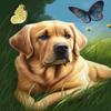 Snuqevc Adult Diamond Painting Golden Retriever with Butterfly, Diamond Painting Kits DIY Cross Stitch Gemstone Art Rhinestone Craft for Room Decor Bathroom Decor Fine Gift 12x16inch view 1