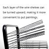 JIAHESHYP 35-Shelf Mobile Art Drying Rack Sturdy Art Organizer A3 Paper Painting Drying Rack with Wheels for Art Studios & Classrooms, 17.3 X 16.5 X 41.7 Inches, Steel, Black view 4
