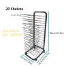 JIAHESHYP Mobile Art Drying Rack for Art Studios & Classrooms, Metal Artwork Storage Display Rack Art Organizer for Paintings and Drawings, Power Coated Design, Black (Size : 20 Shelves) view 2