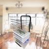 JIAHESHYP Mobile Art Drying Rack for Art Studios & Classrooms, Metal Artwork Storage Display Rack Art Organizer for Paintings and Drawings, Power Coated Design, Black (Size : 20 Shelves) view 4