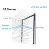 JIAHESHYP Wall Mount Art Drying Rack for Classrooms, Art Studios and Home Use, 20 Shelves, Space-Saving Shelves, Art Work and Paint Drying Rack, Black+White view 2