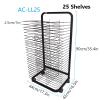 Art Drying Rack For Classroom, Mobile Metal Art Storage Rack with 20/25/35 Removable Shelves, Art Organizer for Kids, Art Studio Painting Craft Artwork Canvas Storage, Black ( Size : 25 Shelves ) view 2