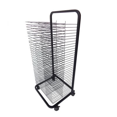 7 Sizes Mobile Art Drying Rack on Wheels, Classroom Studio Home Metal Artwork Storage Display Rack with Shelves for Kids, Artists, Art Organizer for Paintings Drying Rack ( Size : 35 Shelves )