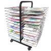 Mobile Paint Drying Rack for Classrooms, 26/38/50 Shelves Metal Artwork Storage Display Rack Double Sided Art Drying Rack with Wheels for Schools and Art Clubs, 45 x 66 x 82 cm, Black ( Size : 50 Shel view 1