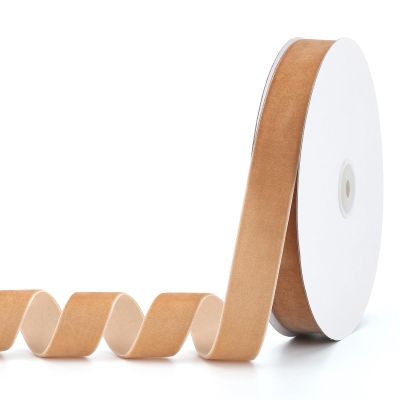 Pieaary Khaki Velvet Ribbon 1" x 20Yd,Great for Gift Wrapping,Hair Bows Making, Wreaths,Wedding and Christmas Party Decoration(Khaki 1")