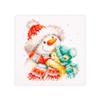 Cross Stitch Embroidery Kits for Adults, Kids and Beginners - Christmas - Snowman and Bear 12x13cm/4,73x5,12 14 Count view 1
