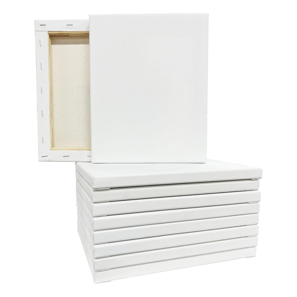 Artist's Loft 10 Count 8 x 10 Super Value Canvas Necessities - Acid Free Cotton Canvas for Paint, Acrylic, & Oils - 1 Pack