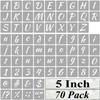 5 Inch Alphabet Letter Stencils for Painting - 70 Pack Letter and Number Stencil Templates with Signs for Painting on Wood, Reusable Numbers and Letters Stencils for Chalkboard Wood Signs & Wall Art view 1