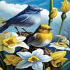 IEFSCAY Diamond Painting Kits Daffodils Peaceful Birds - Beginners Full Diamond Covered 5D Personalized Four Seasons Landscape Oil Painting Art for Small Fresh Home Decor Restaurant Decor 20x30cm view 1