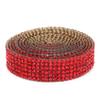 Rhinestone Ribbon,1m Long Bling Crystal Rhinestone Band Rhinestone Tassel Chain Wedding Dress Shoes Rhinestone Fringe Trim for Sewing Craft DIY Decoration (Red 6 Rows 1 Meter) view 1