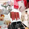 Rhinestone Ribbon,1m Long Bling Crystal Rhinestone Band Rhinestone Tassel Chain Wedding Dress Shoes Rhinestone Fringe Trim for Sewing Craft DIY Decoration (Red 6 Rows 1 Meter) view 2