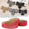 Rhinestone Ribbon,1m Long Bling Crystal Rhinestone Band Rhinestone Tassel Chain Wedding Dress Shoes Rhinestone Fringe Trim for Sewing Craft DIY Decoration (Red 6 Rows 1 Meter) view 3