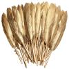 FeelfunFeather 120pcs Gold Goose Cochettes Feather Natural Bulk 4-6 inch 10-15cm for Wedding Party Christmas Decorations DIY Crafts Goose Cochettes Feather view 1