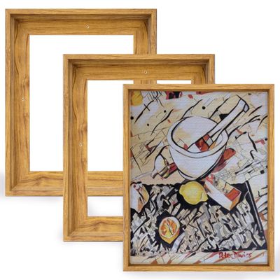 HUACANVAS 3 Pack Canvas Floater Frames for Painting Art with 0.6"~0.9" Depth,Canvas Frames for Prints,Floating Frame for Home Decore (8"x10", Walnut Brown)