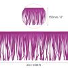 uxcell 2 Yards 6 Inch PU Leather Suede Fringe Trim Double Side Leather Sewing Tassel Fringe for DIY Sewing Dress Crafts Skirt Decoration, Purple view 2