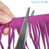uxcell 2 Yards 6 Inch PU Leather Suede Fringe Trim Double Side Leather Sewing Tassel Fringe for DIY Sewing Dress Crafts Skirt Decoration, Purple view 4