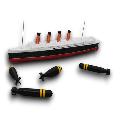 TheRoller3d RMS LUSITANIA Model - Highly Detailed Replica Historically Accurate No Assembly Required - 1 Foot in Length (Model with Torpedos)