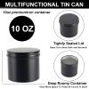 OBKJJ Black Candle Jars 10 oz Matte Tins 24 PCS Metal Candle Containers with Lids Bulk Candle Containers for Balms, Salve, Spices, Beard Balm, Crafts with 4 Markers 6 Sheets Label Stickers view 2