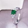 Stylish Simple Emerald 925 sterling silver Women's wedding ring Engagement ring Crime ring Emerald all diamond cubic zirconia ring CZ Eternal Jewelry Findings Earring Backs Findings (US Code 8) view 2