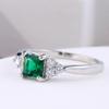 Stylish Simple Emerald 925 sterling silver Women's wedding ring Engagement ring Crime ring Emerald all diamond cubic zirconia ring CZ Eternal Jewelry Findings Earring Backs Findings (US Code 8) view 3
