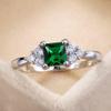 Stylish Simple Emerald 925 sterling silver Women's wedding ring Engagement ring Crime ring Emerald all diamond cubic zirconia ring CZ Eternal Jewelry Findings Earring Backs Findings (US Code 8) view 4
