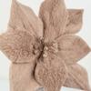 Factory Direct Craft Set of 2 Soft Fuzzy Brown Poinsettia Flowers - Fake Poinsettia Blooms for Christmas Trees and Holiday Decorations (9 Inch Blooms) view 3