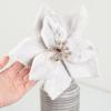 Factory Direct Craft Set of 2 Soft Fuzzy Cream Poinsettia Flowers - Fake Poinsettia Blooms for Christmas Trees and Holiday Decorations (9 Inch Blooms) view 4