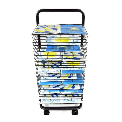 JIAHESHYP Art Drying Rack - 3 Sizes of Solid Art Drying Racks for Single-Sided Use Art Carts with Universal Wheels are Ideal for Classroom Art Studios and Home Use (Size : 25-Layer)
