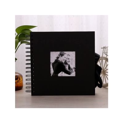 DANCOLOR Photo Album DIY Scrapbook Valentines Day Gifts Wedding Guest Book Craft Paper Anniversary Travel Memory Scrapbooking (Color : Black, Size : 8inch)