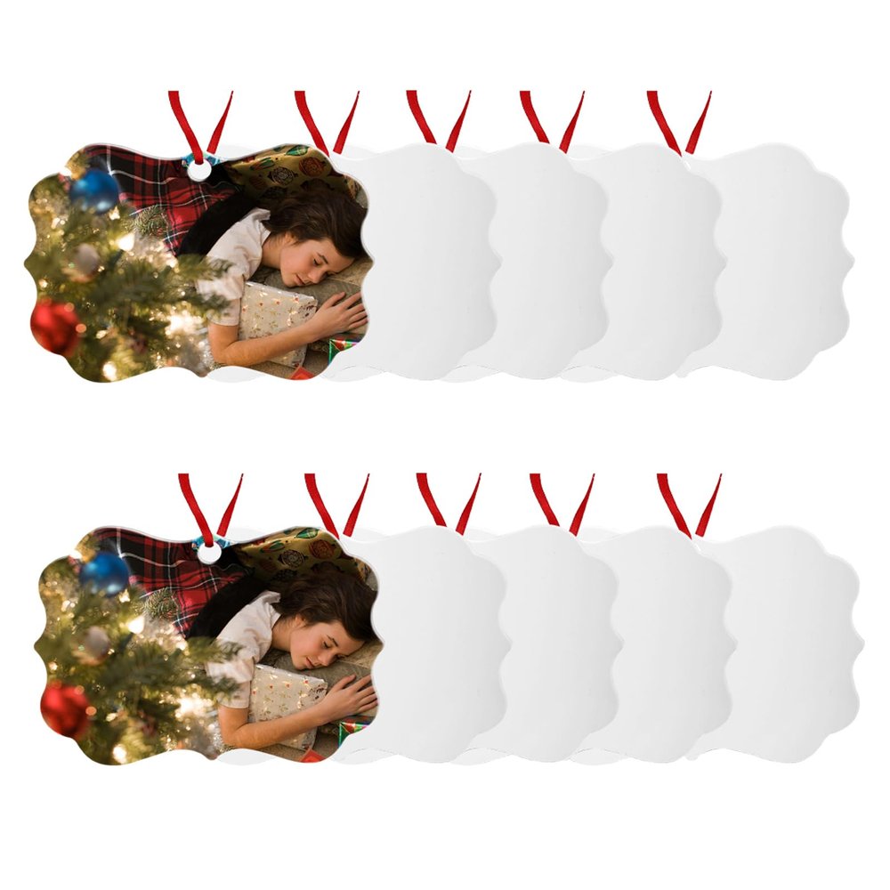 Sublimation Blank Ornaments 4x2.6 Inch Aluminium Haning Ornament 10 PCS Bulk for HTV Crafting DIY and Chritsmas Tree Decoration (The Shape of Butterfly)