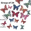 Factory Direct Craft Group of 24 Artificial Jewel Tone Feather Butterflies - Butterfly Picks for Spring Arrangements and Summer Displays view 2