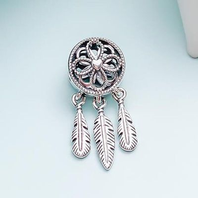 925 Sterling Silver Bead Silver Dream Catcher Beads Fit Pandora Women Bracelet Necklace DIY Jewelry