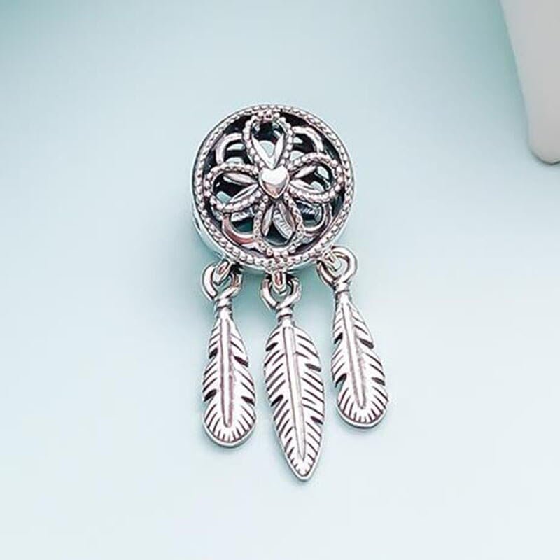 925 Sterling Silver Bead Silver Dream Catcher Beads Fit Pandora Women Bracelet Necklace DIY Jewelry