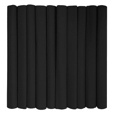 Interdruk - Crepe Paper Rolls for Kids, DIY and Decorations - Pack of 10 Reels (50cm x 200cm, 28g/m2) - 30 Black