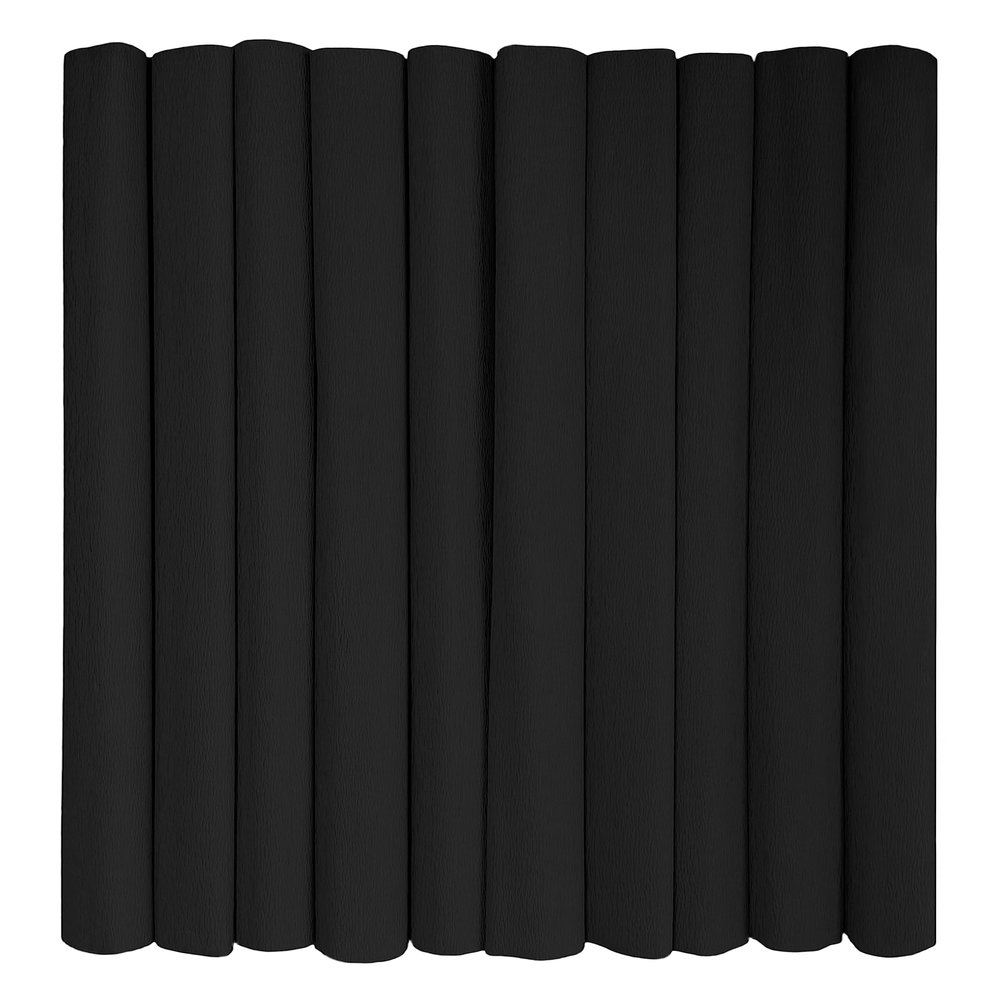 Interdruk - Crepe Paper Rolls for Kids, DIY and Decorations - Pack of 10 Reels (50cm x 200cm, 28g/m2) - 30 Black