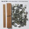 MadMedic Wooden Candle Wicks with Metal Holders, 5.12 in Crackling Wood Wicks 100 PCS Kit for Candle Making & Soy Wax, Natural Cherry Wood, for Jars Up to 2.75 in view 3