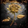 Diamond Painting The Golden Rose, 5D Round Diamond Crystal Gemstone Cross Stitch Diamond Painting Kits, 20X20Inch for Beginners Home Interactive Room Decor Garden Decor or Gift view 1