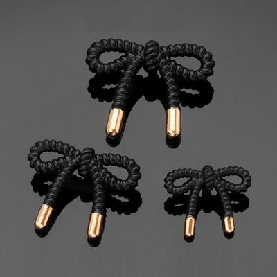 LIBERGA 10 Pcs Metal Bow Buttons with Shank, Fashion Decorative Buttons for Sewing, Cardigans, Coat, Clothes, Craft Projects,Black,23mm*18mm
