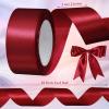 Zeyune Burgundy Satin Ribbon 4 Rolls 2 Inch x 24 Yard Double Face Fabric Satin Ribbon for Valentine's Day Gift Wrapping, Bows Bouquet, DIY Craft, Wedding Invitation, Bridal Bouquet, Party Decoration view 2