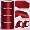 Zeyune Burgundy Satin Ribbon 4 Rolls 2 Inch x 24 Yard Double Face Fabric Satin Ribbon for Valentine's Day Gift Wrapping, Bows Bouquet, DIY Craft, Wedding Invitation, Bridal Bouquet, Party Decoration view 3