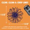 Fancy Blooming Sunflower Flower Self-Inking Rubber Stamp Ink Stamper for Stamping Crafting Planners - 1-1/2 Inch Large - Red Ink view 2