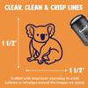 Koala Bear Sitting Self-Inking Rubber Stamp Ink Stamper for Stamping Crafting Planners - 1-1/2 Inch Large - Red Ink view 2
