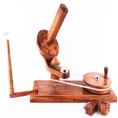 WARESHIRE Wooden Yarn Ball Winder Knitting Crocheting Gift Center Pull Ball of Yarn Skein Hank Wool String Holder Handcrafted Large Heavy Duty Natural Ball Winder Hand Operated (Antique Beechwood)
