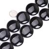 JOE FOREMAN 30mm Natural Black Agate Coin Button Chakras Stone Semi Precious Gemstone Beads for Jewelry Making Strand 15 inch view 1