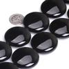 JOE FOREMAN 30mm Natural Black Agate Coin Button Chakras Stone Semi Precious Gemstone Beads for Jewelry Making Strand 15 inch view 2