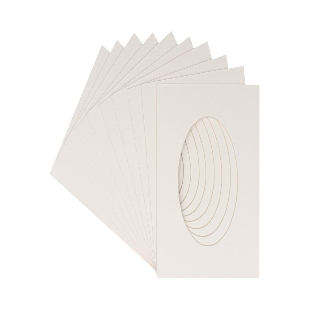 16x24 Mat Bevel Cut for 12x21 Photos - Precut Textured White Oval Shaped Photo Mat Board Opening - Acid Free Matte to Protect Your Pictures - Bevel Cut for Family Photos, Pack of 25 Matboards Show