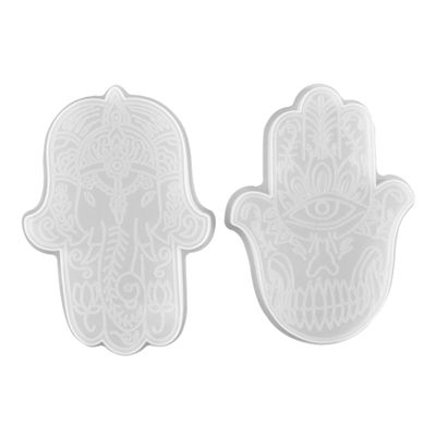 Cabilock 2pcs Hand Silicone Molds for Epoxy Crafts Flexible and Reusable Hamsa Hand Molds for Art Unique Home Decor Projects