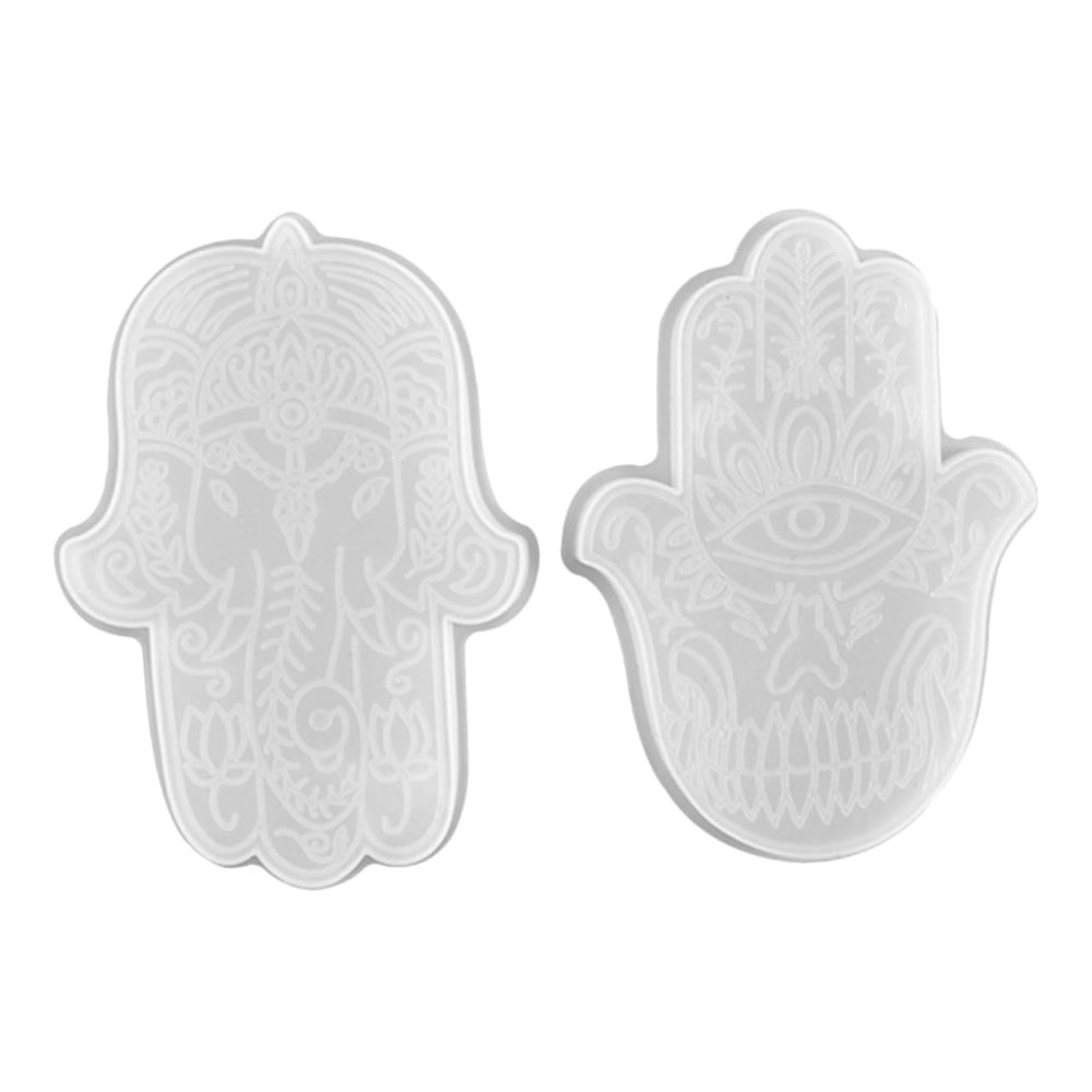 Cabilock 2pcs Hand Silicone Molds for Epoxy Crafts Flexible and Reusable Hamsa Hand Molds for Art Unique Home Decor Projects