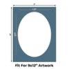 11x14 Mat Bevel Cut for 9x12 Photos - Precut Steel Blue Oval Shaped Photo Mat Board Opening - Acid Free Matte to Protect Your Pictures - Bevel Cut for Family Photos, Pack of 10 Matboards Show Kits view 2